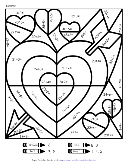 Valentine Division - Basic Division: Valentine Mystery Picture