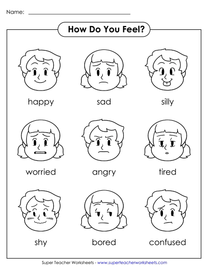 Grades K through 2 - Basic Feelings Chart