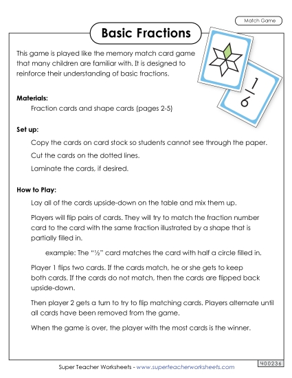 Basic Fraction Games - Basic Fraction Match Game Basic Fraction Games - Basic Fraction Match Game