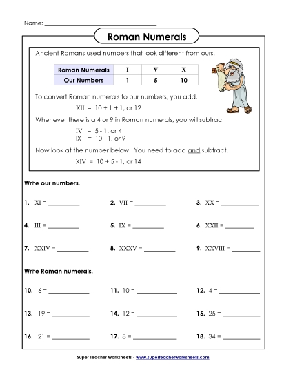 Basic (I through X) - Basic Roman Numerals Basic (I through X) - Basic Roman Numerals
