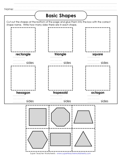Mixed Shapes - Basic Shapes Cut & Glue Mixed Shapes - Basic Shapes Cut & Glue
