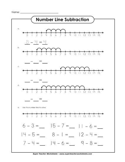 Number Line Subtraction - Basic Subtraction Number Line #1 Number Line Subtraction - Basic Subtraction Number Line #1