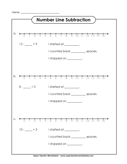 Number Line Subtraction - Basic Subtraction Number Line #2 Number Line Subtraction - Basic Subtraction Number Line #2