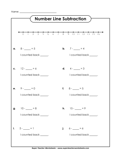 Number Line Subtraction - Basic Subtraction Number Line #3 Number Line Subtraction - Basic Subtraction Number Line #3