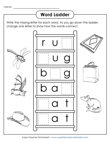 Level: Basic - Basic Word Ladder: Rug to Hat