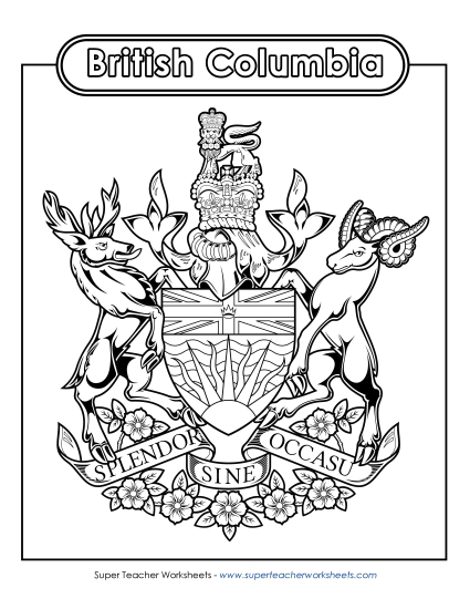 Flag and Coat of Arms - B.C. Coat of Arms (Black & White)