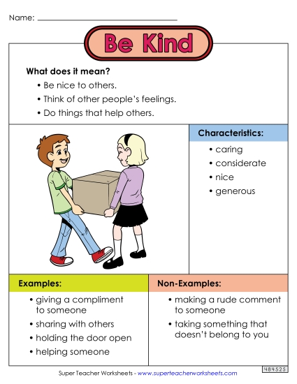 Good Character - Be Kind Anchor Chart