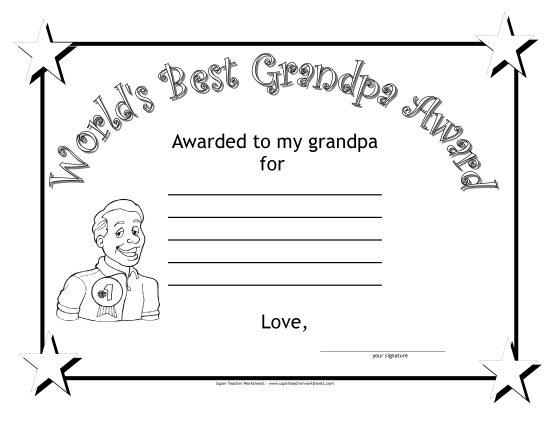 Make Gifts for Grandpas - Best Grandpa Award