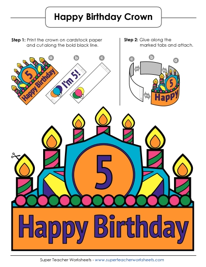 Birthday Crowns - Birthday Crown: Age 5 (Full Color)