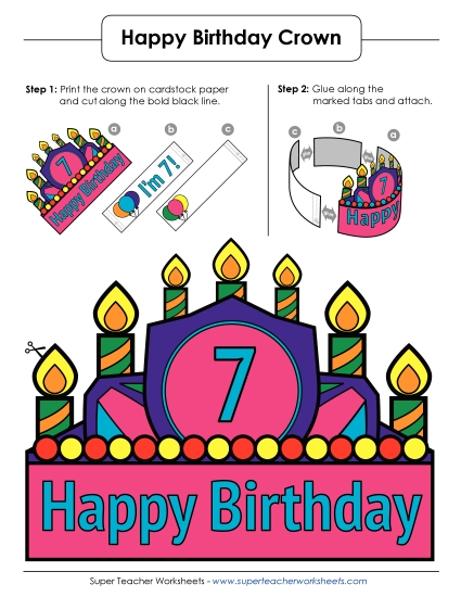 Birthday Crowns - Birthday Crown: Age 7 (Full Color)