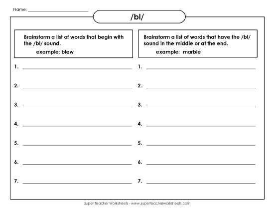Worksheets - BL Brainstorm (Intermediate)