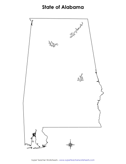 Maps - Blank Alabama Map (No Bordering States) Maps - Blank Alabama Map (No Bordering States)