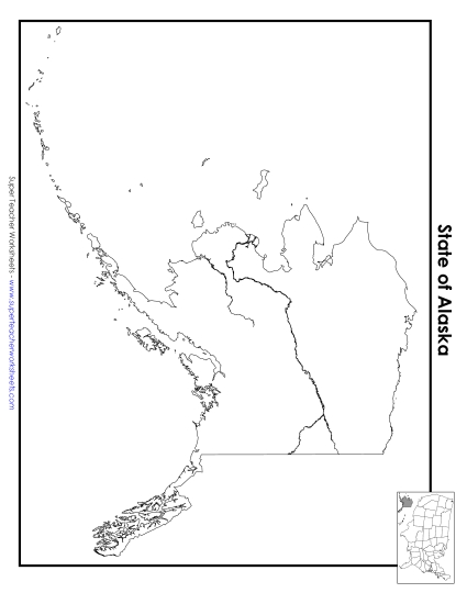 Maps - Blank Alaska Map (No Bordering States)
