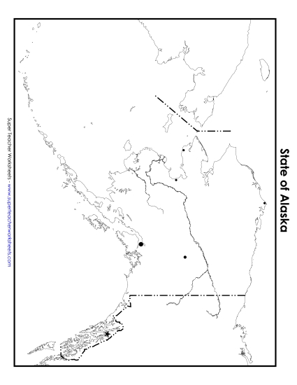 Maps - Blank Alaska Map with City Dots
