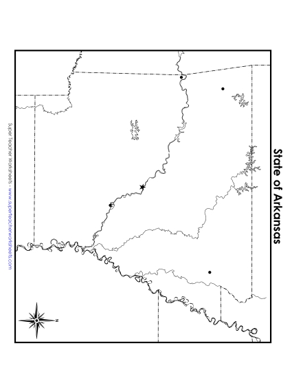 Maps - Blank Arkansas Map with City Dots