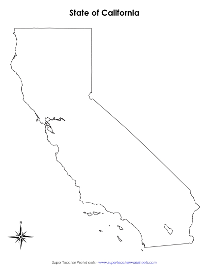Maps - Blank California Map (No Bordering States)