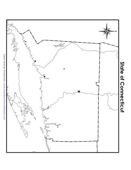Maps - Blank Connecticut Map with City Dots