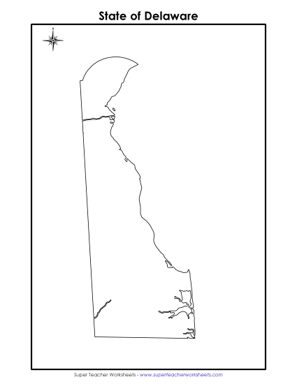 Maps - Blank Delaware Map (No Bordering States)
