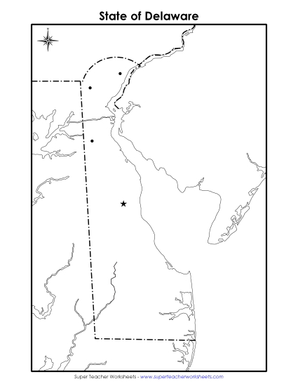 Maps - Blank Delaware Map with City Dots Maps - Blank Delaware Map with City Dots