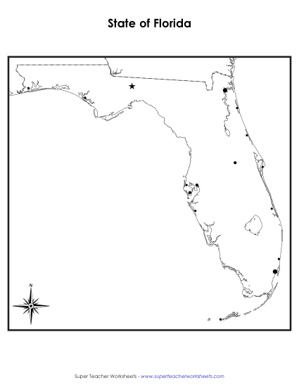 Maps - Blank Florida Map with City Dots Maps - Blank Florida Map with City Dots