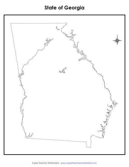 Maps - Blank Georgia Map (No Bordering States) Maps - Blank Georgia Map (No Bordering States)