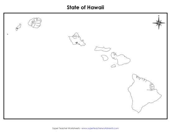 Maps - Blank Hawaii Map (No Bordering States)