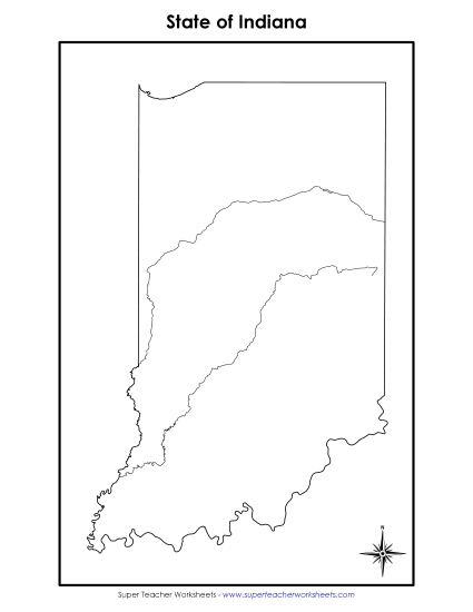 Maps - Blank Indiana Map (No Bordering States)