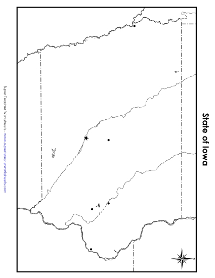Maps - Blank Iowa Map with City Dots Maps - Blank Iowa Map with City Dots