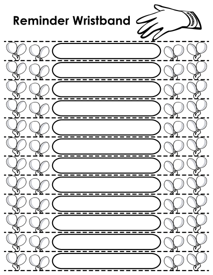 Blank Reminder Wristbands - Blank Reminder Wristbands - Balloons