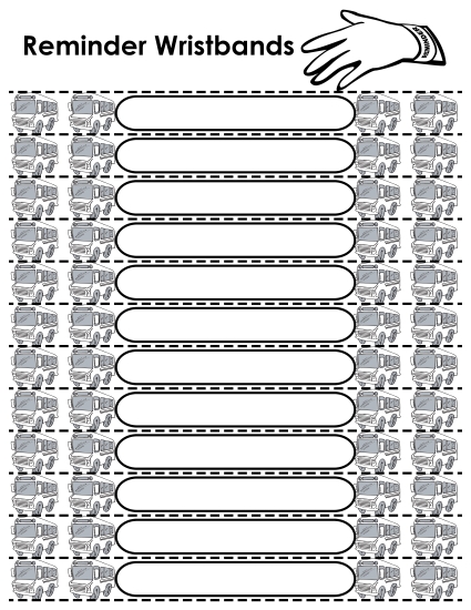 Blank Reminder Wristbands - Blank Reminder Wristbands - Bus