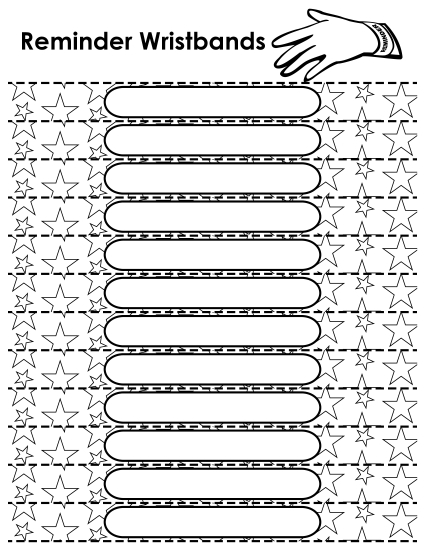 Blank Reminder Wristbands - Blank Reminder Wristbands - Stars