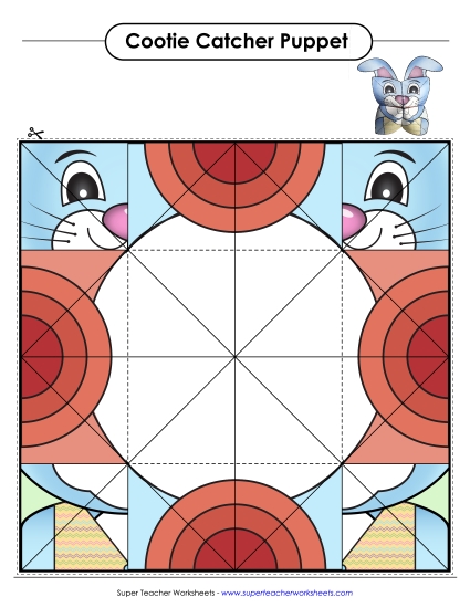 Easter Crafts - Blue Easter Bunny Cootie Catcher Easter Crafts - Blue Easter Bunny Cootie Catcher