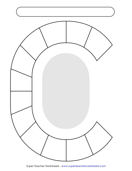Flashcards, Task Cards, Game Cards - Board Game C-Shaped Template