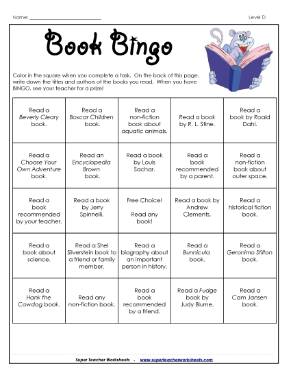 Book Bingo - Book Bingo: 4th and 5th Grades