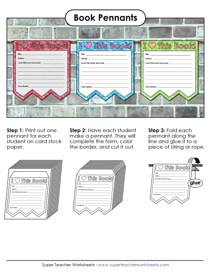 More Reading Printables - Book Pennant Flags