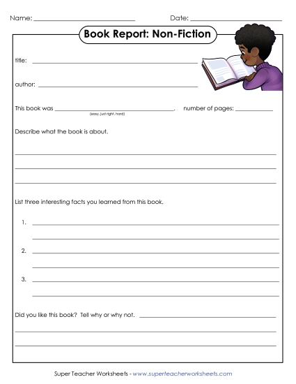 Book Report Forms - Book Report Form: Non-fiction Book Report Forms - Book Report Form: Non-fiction