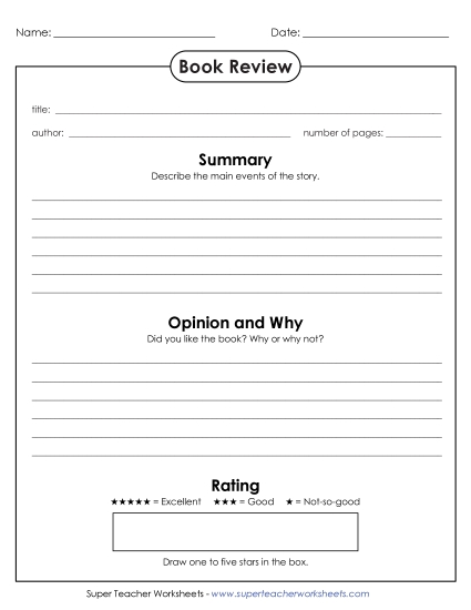 More Reading Printables - Book Review More Reading Printables - Book Review