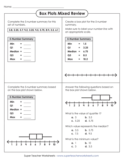 Level: Advanced - Box Plots Mixed Review (Advanced)