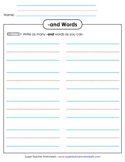 Worksheets - Brainstorm and Write (-and)