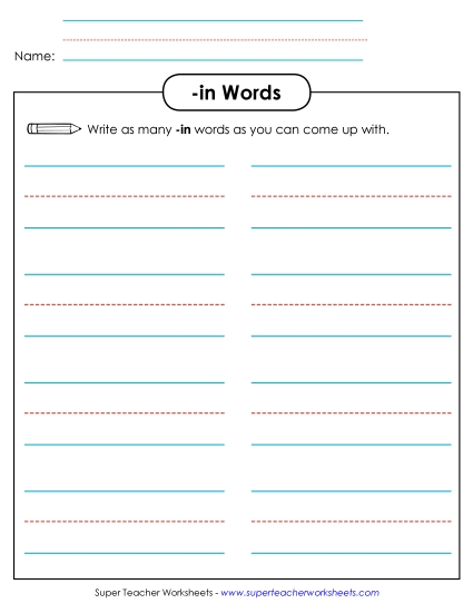 Worksheets - Brainstorm and Write (-in)