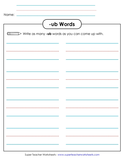 Worksheets - Brainstorm and Write (-ub)