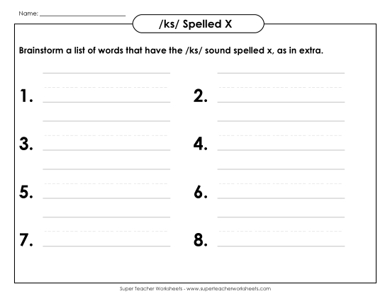 Worksheets - Brainstorm /ks/ Sound Words Worksheets - Brainstorm /ks/ Sound Words
