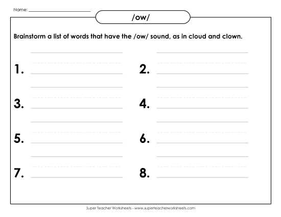 Brainstorm /ow/ Words (Basic)