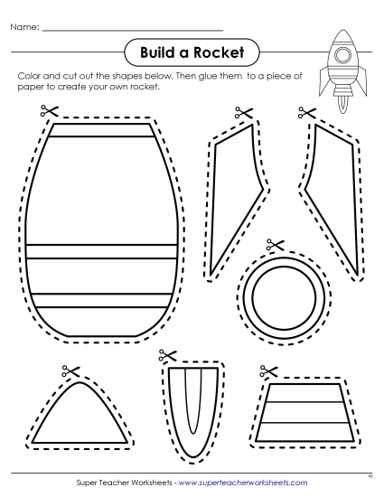Cut & Build - Build a Rocket (Printable PDF Worksheet)