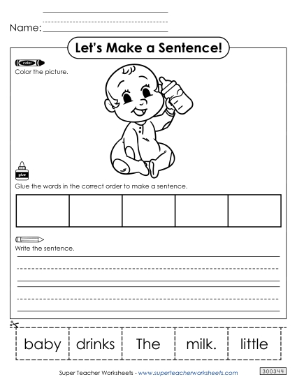 5 Word Sentences - Build a Sentence: Baby