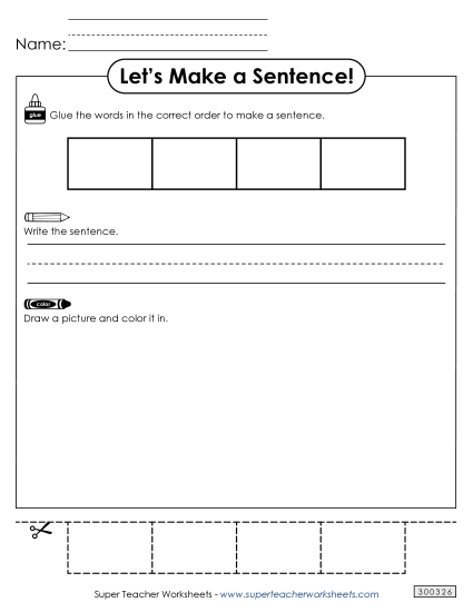 4 Word Sentences - Build a Sentence: Blank Template 4 4 Word Sentences - Build a Sentence: Blank Template 4