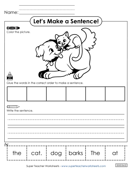 6 Word Sentences - Build a Sentence: Cat & Dog 6 Word Sentences - Build a Sentence: Cat & Dog