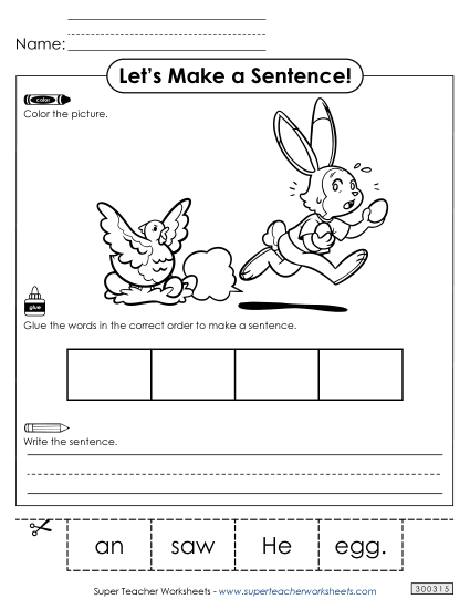 4 Word Sentences - Build a Sentence: Egg 4 Word Sentences - Build a Sentence: Egg