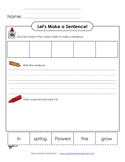 Early Literacy - Build-a-Sentence: Flowers