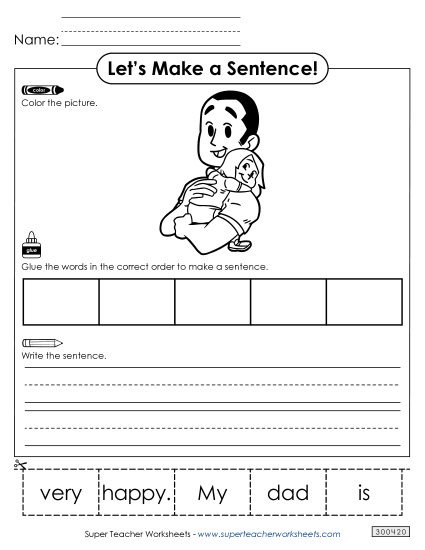 5 Word Sentences - Build a Sentence: Happy Dad 5 Word Sentences - Build a Sentence: Happy Dad
